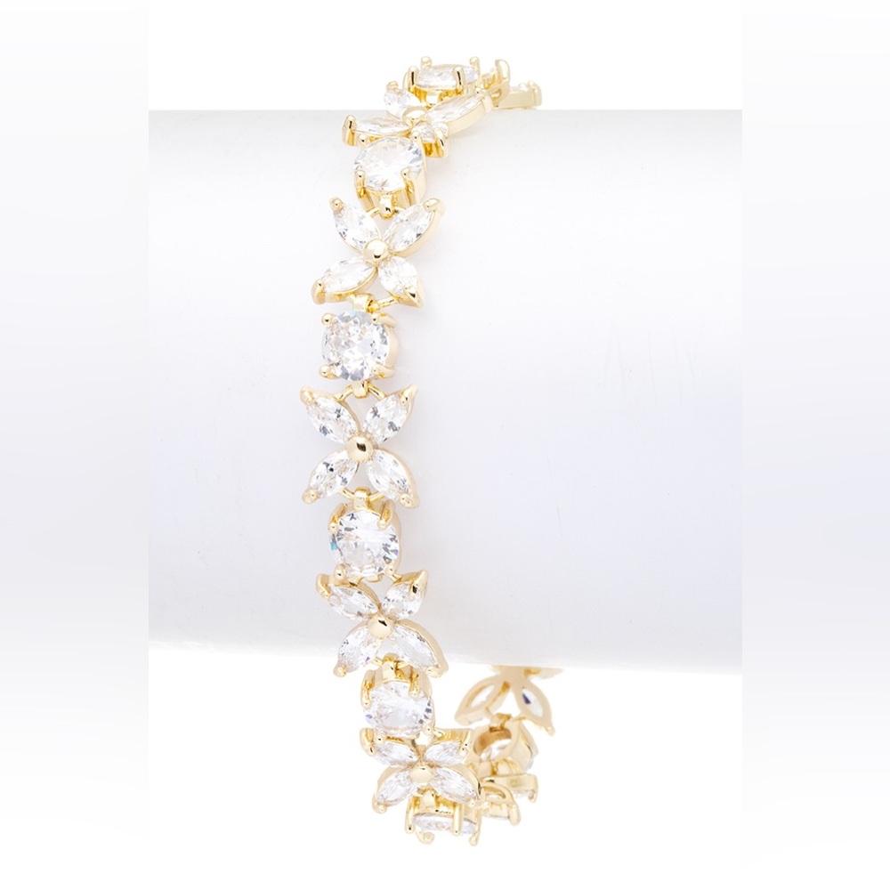 18K Gold Plated Cubic Zirconia Tennis Bracelet